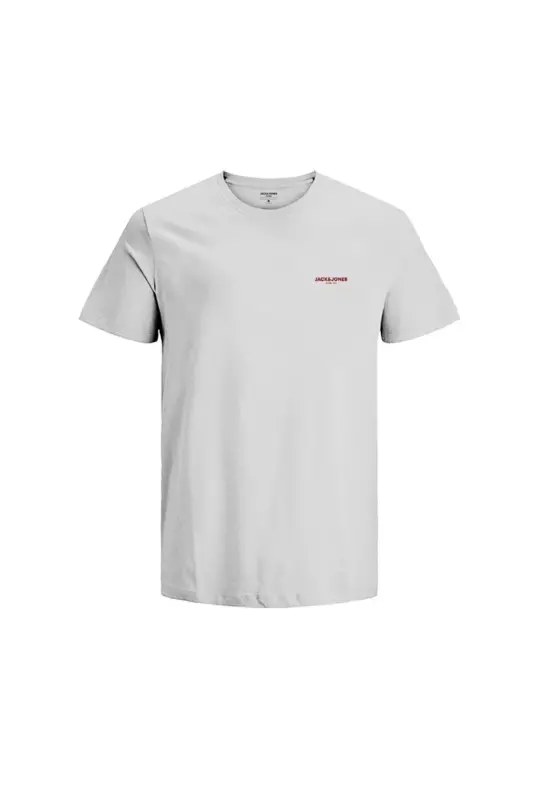 Jack&Jones Базовая белая футболка с круглым вырезом для мужчин из 100% хлопка 12238844-Beyaz - 1