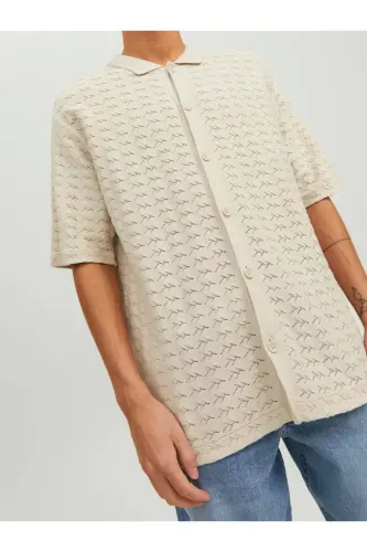 Jack&jones Bej Erkak T-shirt Ko'ylak 12234327-Bej - 3
