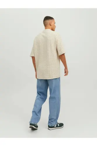 Jack&jones Bej Erkak T-shirt Ko'ylak 12234327-Bej - 5