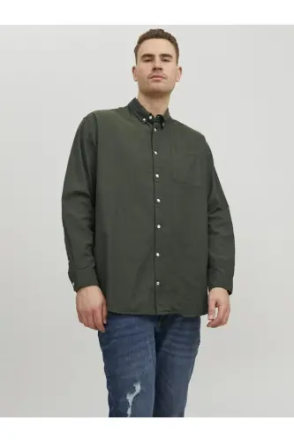Jack&Jones Big Size Khaki Men's Oxford Shirt - 3