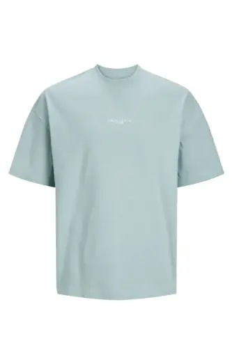 Jack&Jones Bisiklet Yaka Rahat Kesim Su Yeşili Erkek T-Shirt 12251774 - Su Yeşili - 1