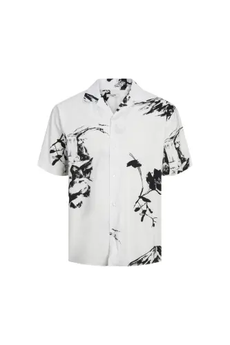 Jack&Jones Blapalma Resort Erkek Beyaz Klasik Yaka Gömlek - Beyaz 