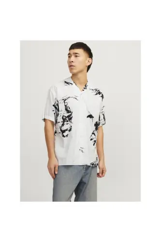 Jack&Jones Blapalma Resort Erkek Beyaz Klasik Yaka Gömlek-Beyaz - JACK & JONES (1)