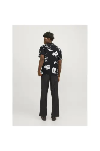 Jack&Jones Blapalma Resort Erkek Siyah Klasik Yaka Gömlek-Siyah - 3