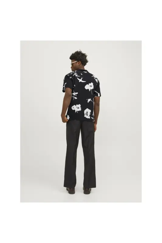 Jack&Jones Blapalma Resort Erkek Siyah Klasik Yaka Gömlek-Siyah - 3