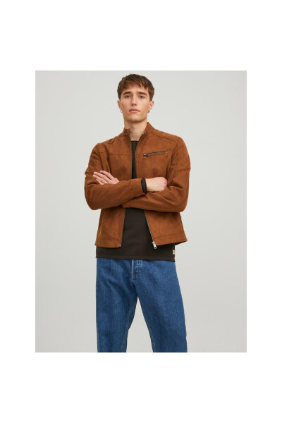 Jack&Jones Brown Men's Leather Jacket - 1