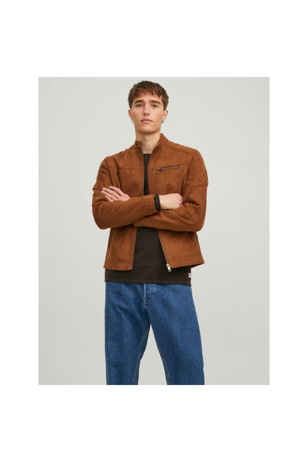 Jack&Jones Brown Men's Leather Jacket - 1