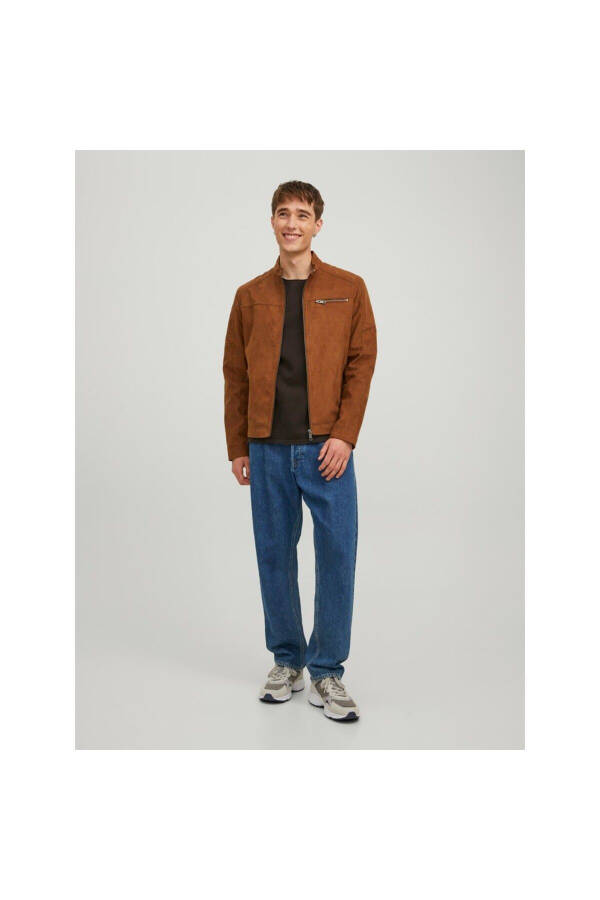 Jack&Jones Brown Men's Leather Jacket - 3