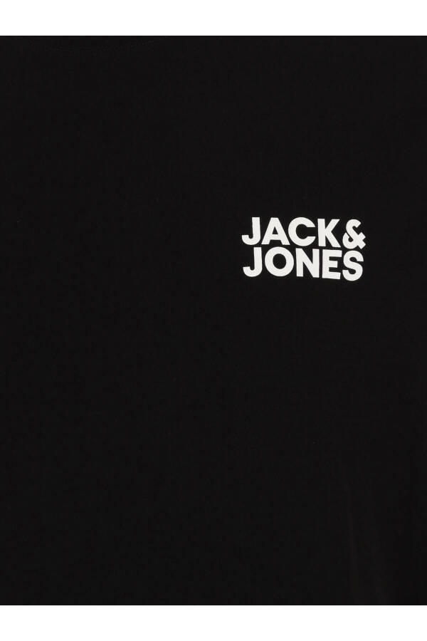 JACK&JONES 12158505 SOL GOGUS YAZILI BUYUK BEDEN KISA KOL TSHIRT-SİYAH - 5