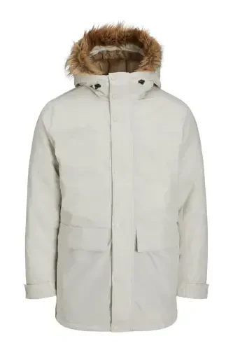 Jack&jones Champ Faux Fur Erkek Bej Kapüşonlu Mont-Bej - 1