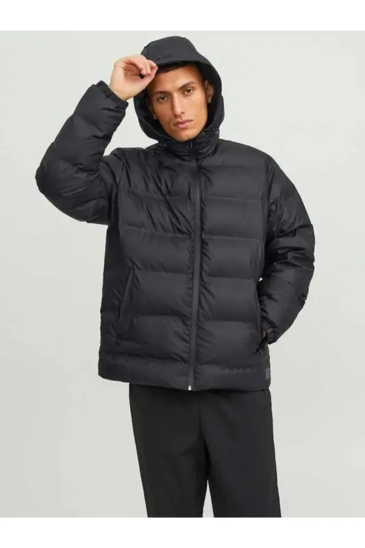 Jack&Jones Core Erkek Jcoelements Pu Puffer Mont 12239020-Black - 3