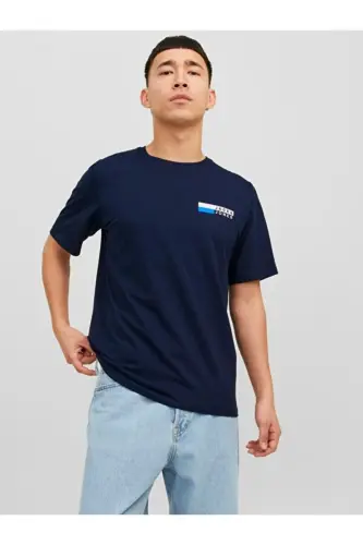 Baskılı Lacivert Erkek T-Shirt 12233999 - lacivert 
