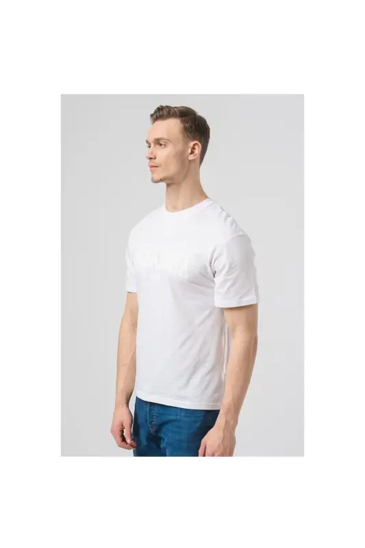 Jack&Jones Cory Erkek Beyaz Bisiklet Yaka Tişört-White - 3