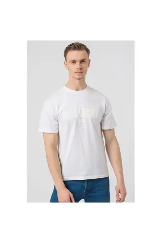Jack&jones Cory Мужская белая футболка с круглым вырезом - White - 1