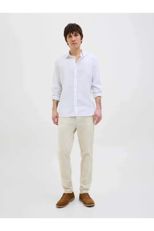 Jack&Jones Dar kesim chino pantolon-BEJ - 5