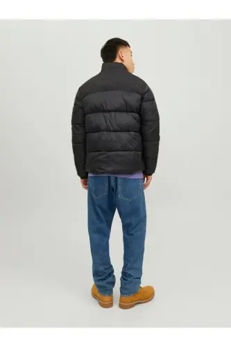 Jack&Jones Dik Yaka Puffer Siyah Erkek Mont 12235860-Siyah - 5