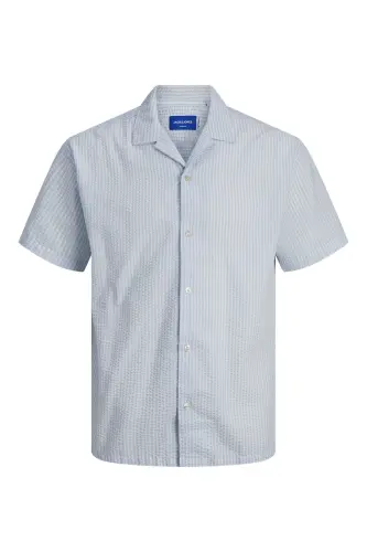 Jack&Jones Erkaklar uchun Bo'sh kesilgan Qisqa yengli Och ko'k rangli Ko'ylak - 3