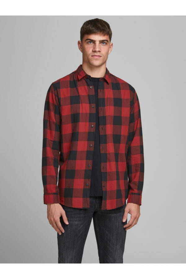 Jack&Jones Erkaklar uchun Gingham Twill Ko'ylak L/S - 1