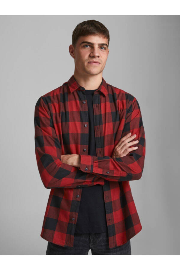 Jack&Jones Erkaklar uchun Gingham Twill Ko'ylak L/S - 3
