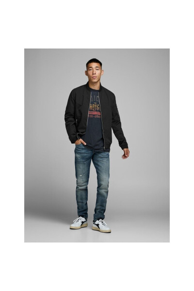 Jack&Jones Erkaklar uchun Qora Bomber Ko'ylagi - 3