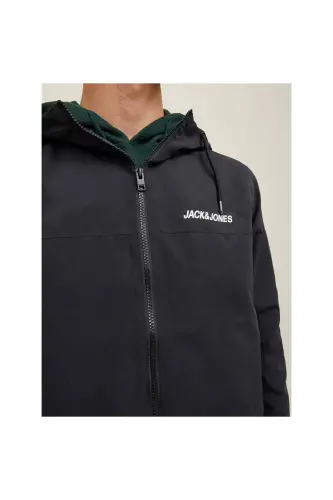 Jack&Jones Erkaklar uchun Qora Kaputli Bomber Ko'ylagi - 6