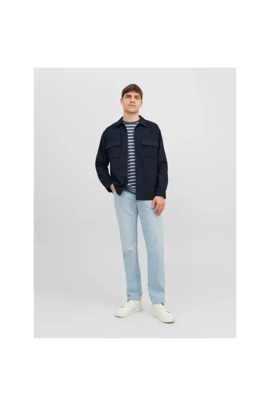 Jack&Jones erkaklar uchun uzun yengli ko'k rangli regular fit ko'ylak. 12239329 - 2