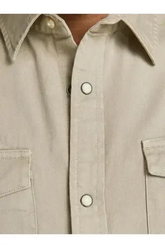Jack Jones Sheridan Erkek Jean Gömlek 12138115-Bej - 5