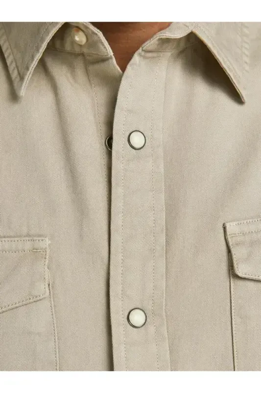 Jack Jones Sheridan Erkek Jean Gömlek 12138115-Bej - 5