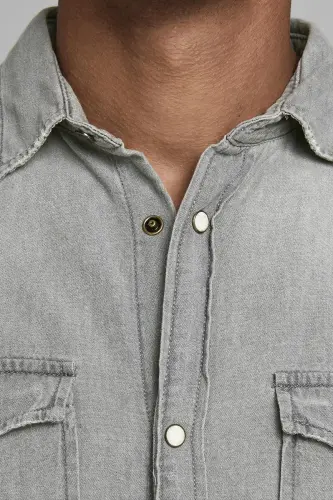 Jack&Jones Erkek Gömlek 12138115 - Gri - 4