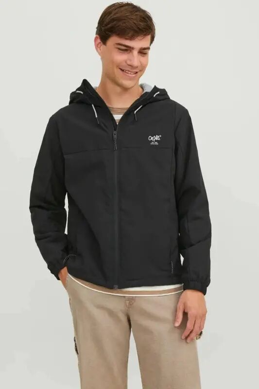 Jack&Jones Erkek Minimalist Kapüşonlu Mont - Regular Fit - siyah - Jack & Jones