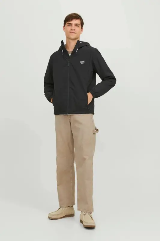 Jack&Jones Erkek Minimalist Kapüşonlu Mont - Regular Fit - siyah - 3
