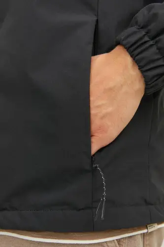 Jack&Jones Erkek Minimalist Kapüşonlu Mont - Regular Fit - siyah - 4