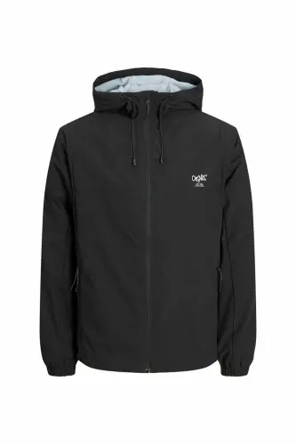 Jack&Jones Erkek Minimalist Kapüşonlu Mont - Regular Fit - siyah - 5