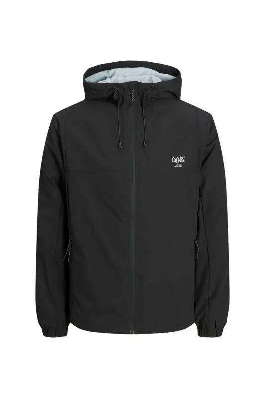 Jack&Jones Erkek Minimalist Kapüşonlu Mont - Regular Fit - siyah - 5