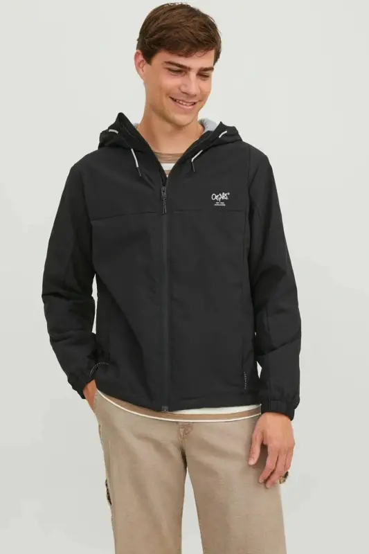 Jack&Jones Erkek Minimalist Kapüşonlu Mont - Regular Fit - siyah - JACK & JONES