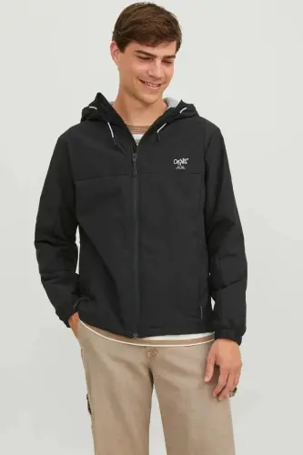 Jack&Jones Erkek Minimalist Kapüşonlu Mont - Regular Fit - siyah 
