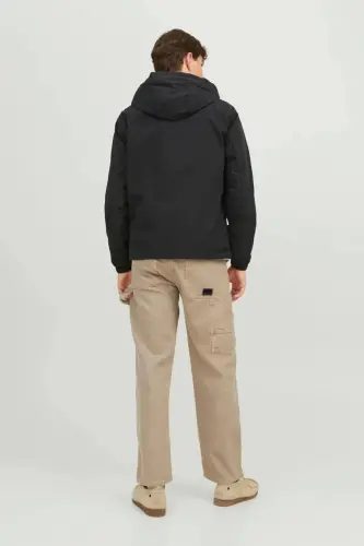 Jack&Jones Erkek Minimalist Kapüşonlu Mont - Regular Fit - siyah - JACK & JONES (1)