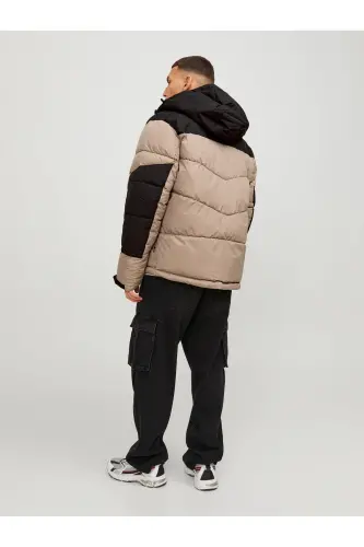Jack&jones Erkek Mont 12214648 Vizon-black Beden L - bej 