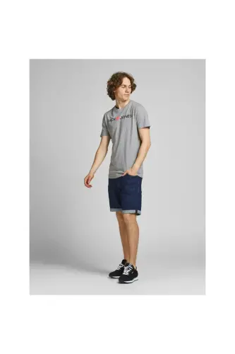 Jack&jones Erkek T-shirt 12137126 - Açık Gri - 4