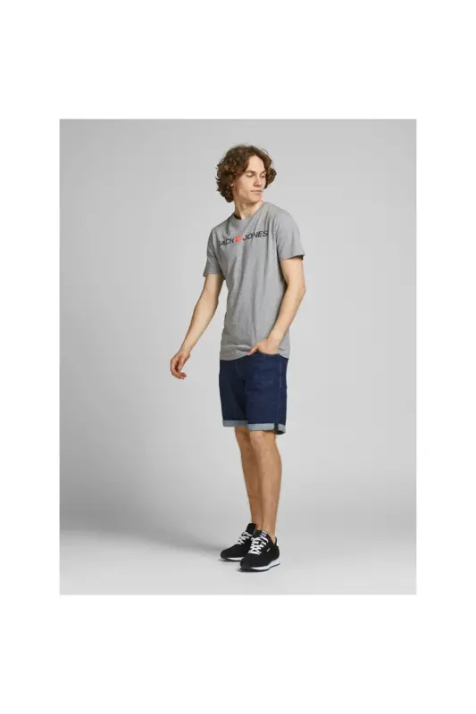 Jack&jones Erkek T-shirt 12137126 - Açık Gri - 4