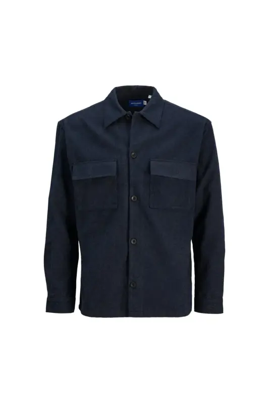 Jack&Jones Oversize Minimalist Uzun Kol Erkek Gömlek - Lacivert - 3