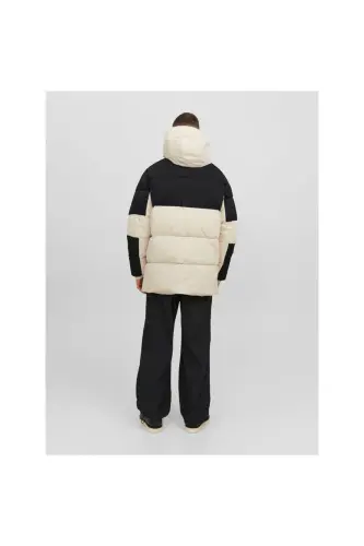 Jack&jones Force Puffer Sn Erkek Bej Kapüşonlu Mont - Bej-Siyah - 5