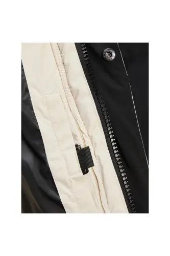 Jack&jones Force Puffer Sn Erkek Bej Kapüşonlu Mont - Bej-Siyah - 6