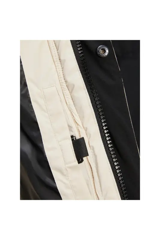 Jack&jones Force Puffer Sn Erkek Bej Kapüşonlu Mont - Bej-Siyah - 6
