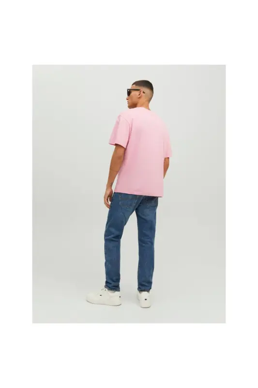 Jack&jones Футболка мужская розовая с круглым вырезом и принтом, 100% хлопок 12238166-Розовый - 6