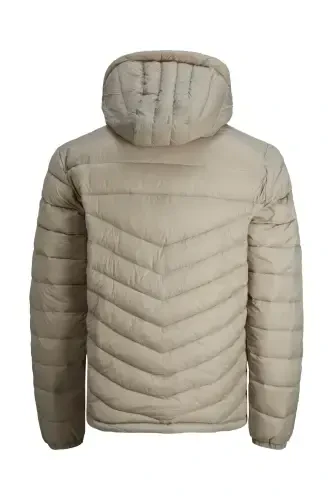 Jack&jones Hero Puffer Hood Men's Beige Hooded Jacket-Beige - JACK & JONES (1)