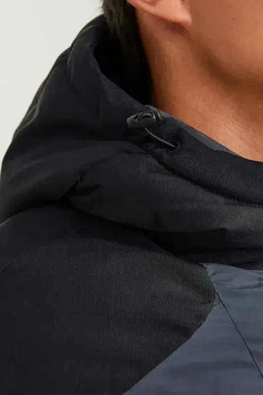 Jack&jones Hooded Puffer Asphalt-black Men's Water Resistant Jacket 12239001-ANTRACITE - 4