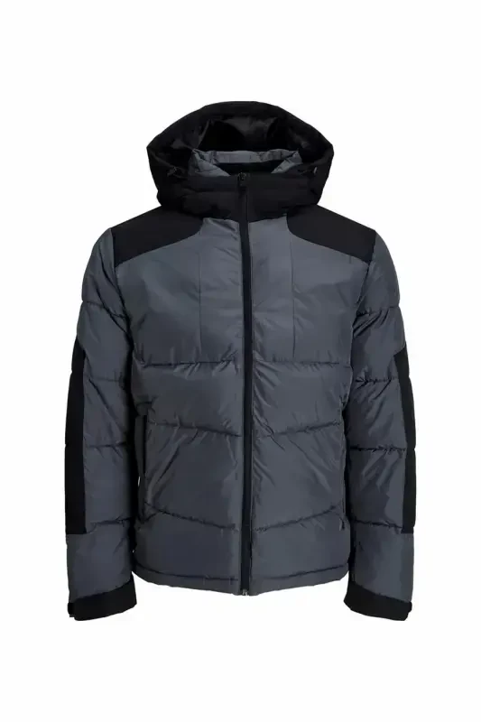 Jack&jones Hooded Puffer Asphalt-black Men's Water Resistant Jacket 12239001-ANTRACITE - 6
