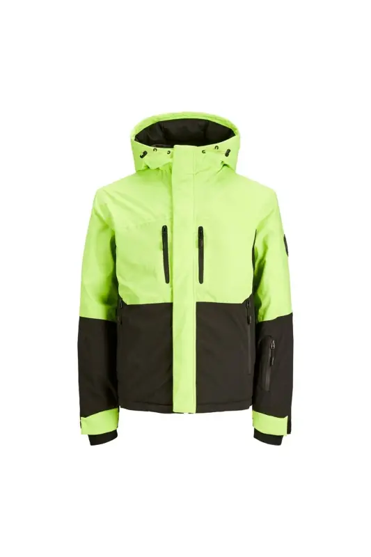 Jack&Jones Hooded Softshell Neon Green Men's Water Resistant Jacket 12241637-Neon Green - 1