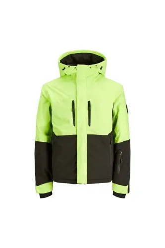 Jack&Jones Hooded Softshell Neon Green Men's Water Resistant Jacket 12241637-Neon Green - JACK & JONES (1)